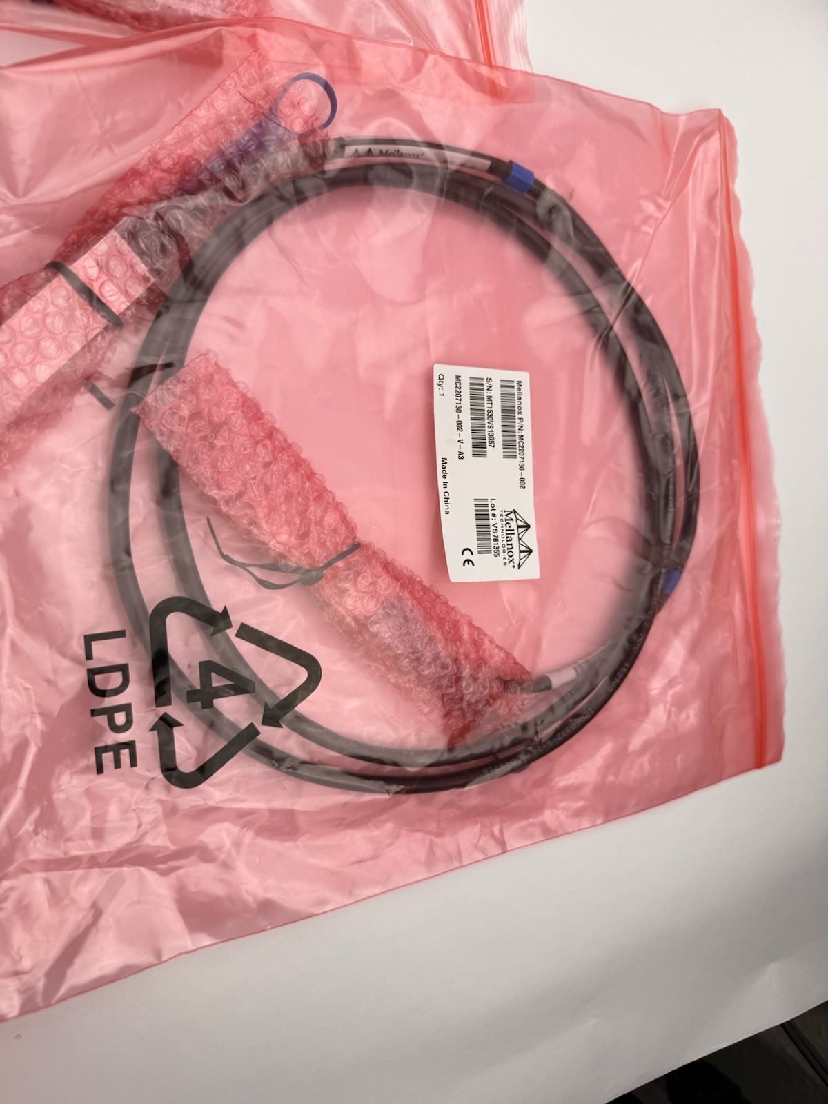 Mellanox NVIDIA MC2207130-002 DAC Cable VPI 56Gb/s QSFP 2m