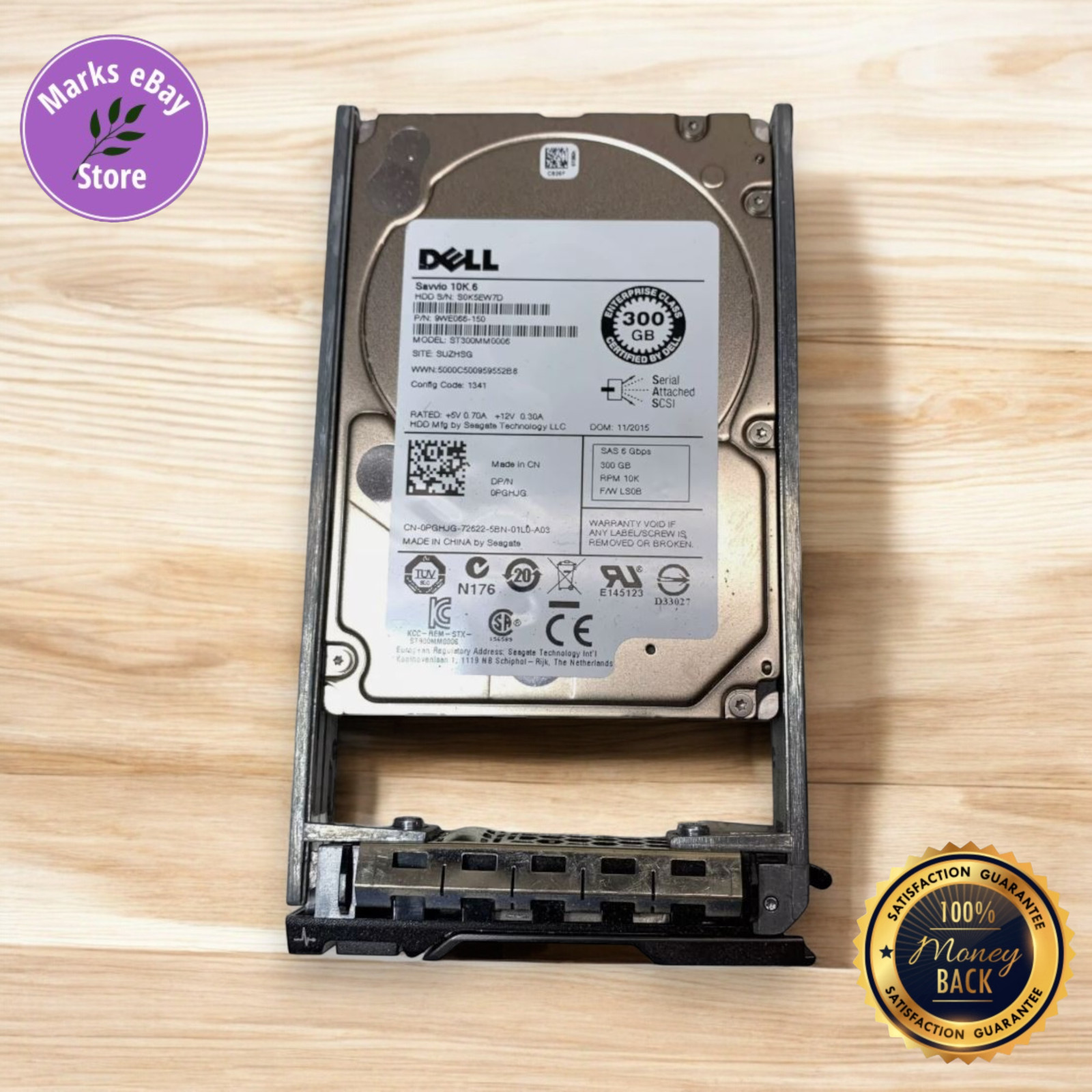 Dell ST300MM0006 300GB 10K SAS HDD Server Caddy Pull