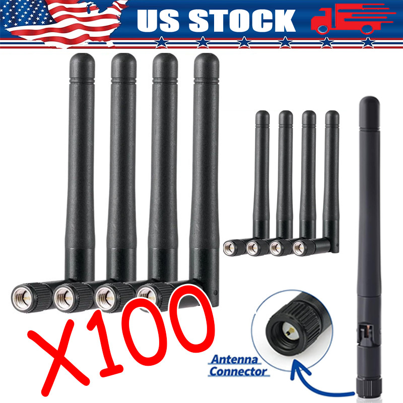 100X RP-SMA Antenna for WiFi 2.4GHz/5Ghz Wireless Router Card Male Pin wholesale