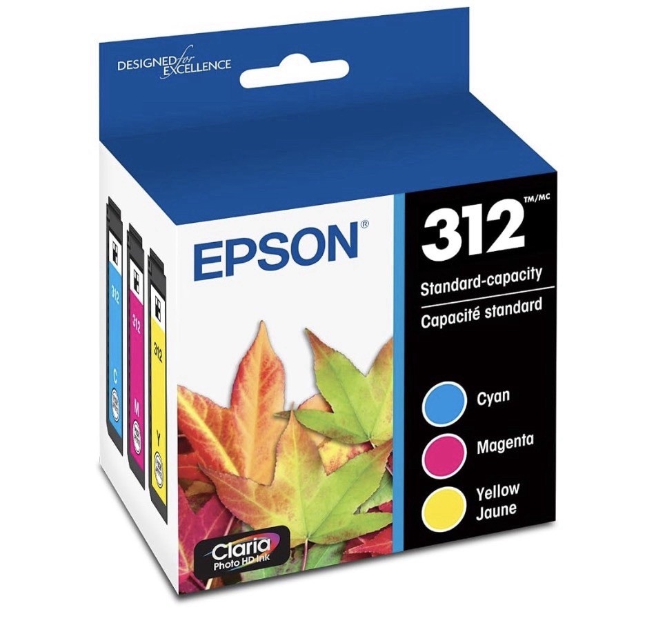 Genuine Epson 312 T312923-S Claria Photo HD Ink Cyan Magenta Yellow XP8500