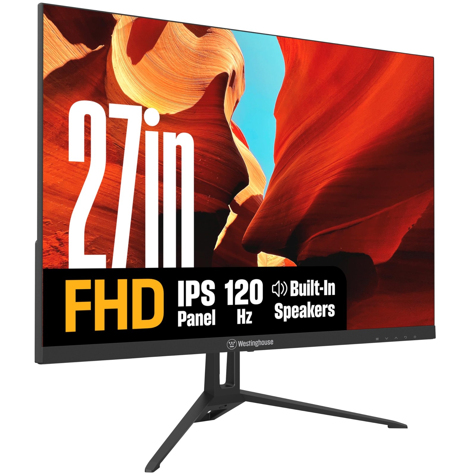 Westinghouse 27 Inch Monitor, 1080p Full HD IPS Computer Screen, 120Hz Refresh