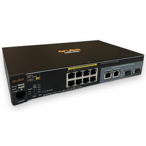 J9780A AU SELLER HP ARUBA 2530-8 PoE+ 8Port 10/100 PoE Switch NO PSU OR 19" EARS
