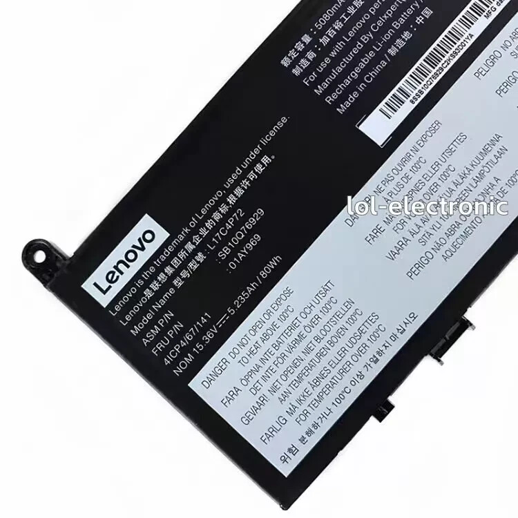 Genuine L17C4P72 Battery for Lenovo ThinkPad P1 1st Gen/2nd Gen 01AY969 80WH