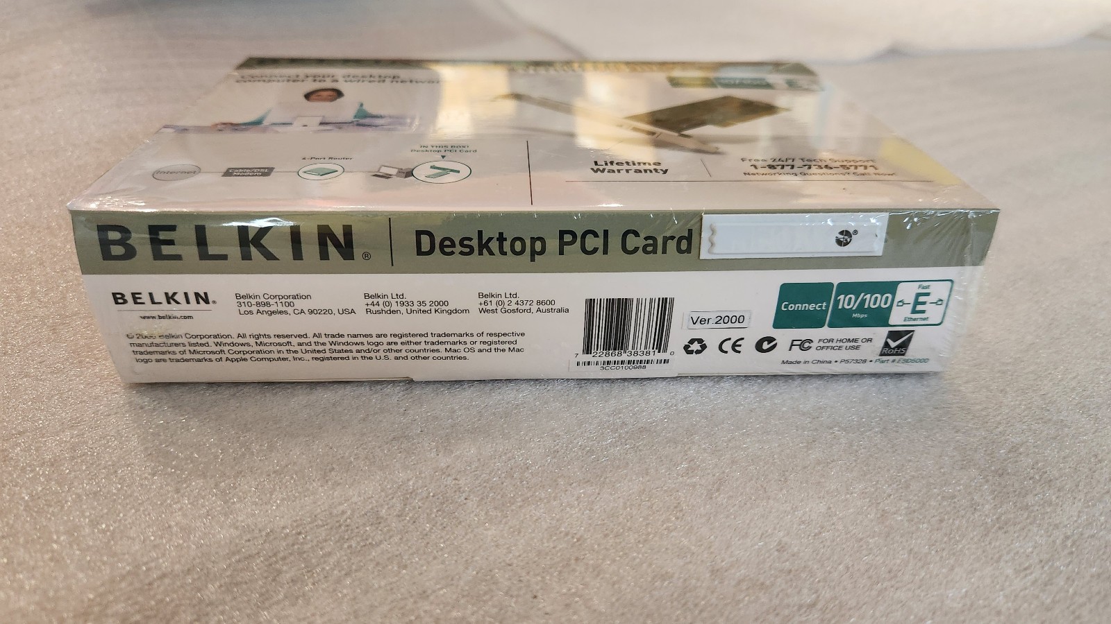 Belkin F5D5000 32 Bit PCI Desktop Network Card Brand New Sealed