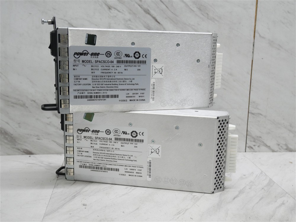 Lot of 2 Cisco PWR-C49-300AC Power-One 12V 25A Power Supply 300W PSU SPACSCO-04