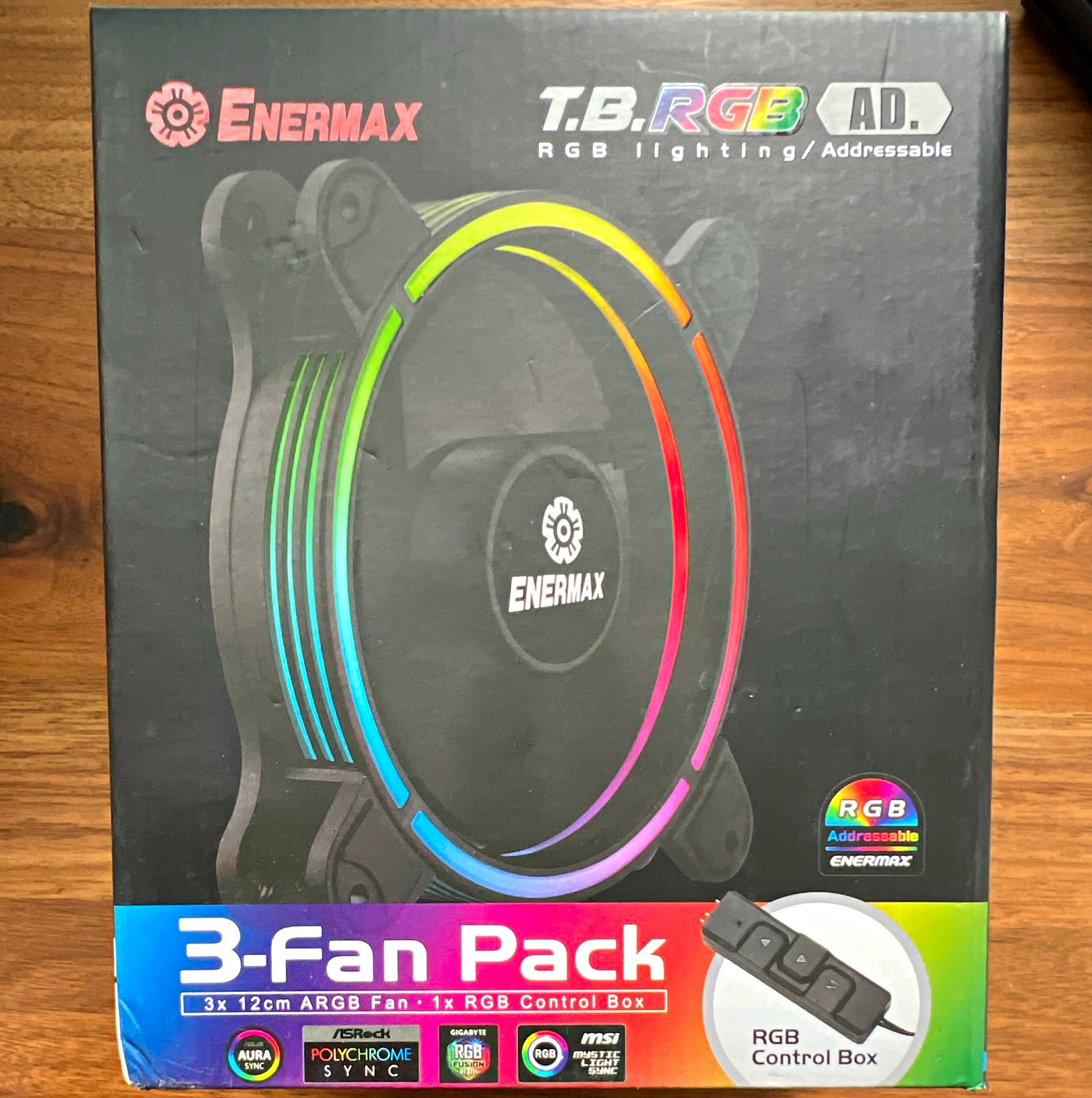 Enermax T.B.RGB AD 120mm ARGB Case Fan 3-Pack w/ Control Box Black