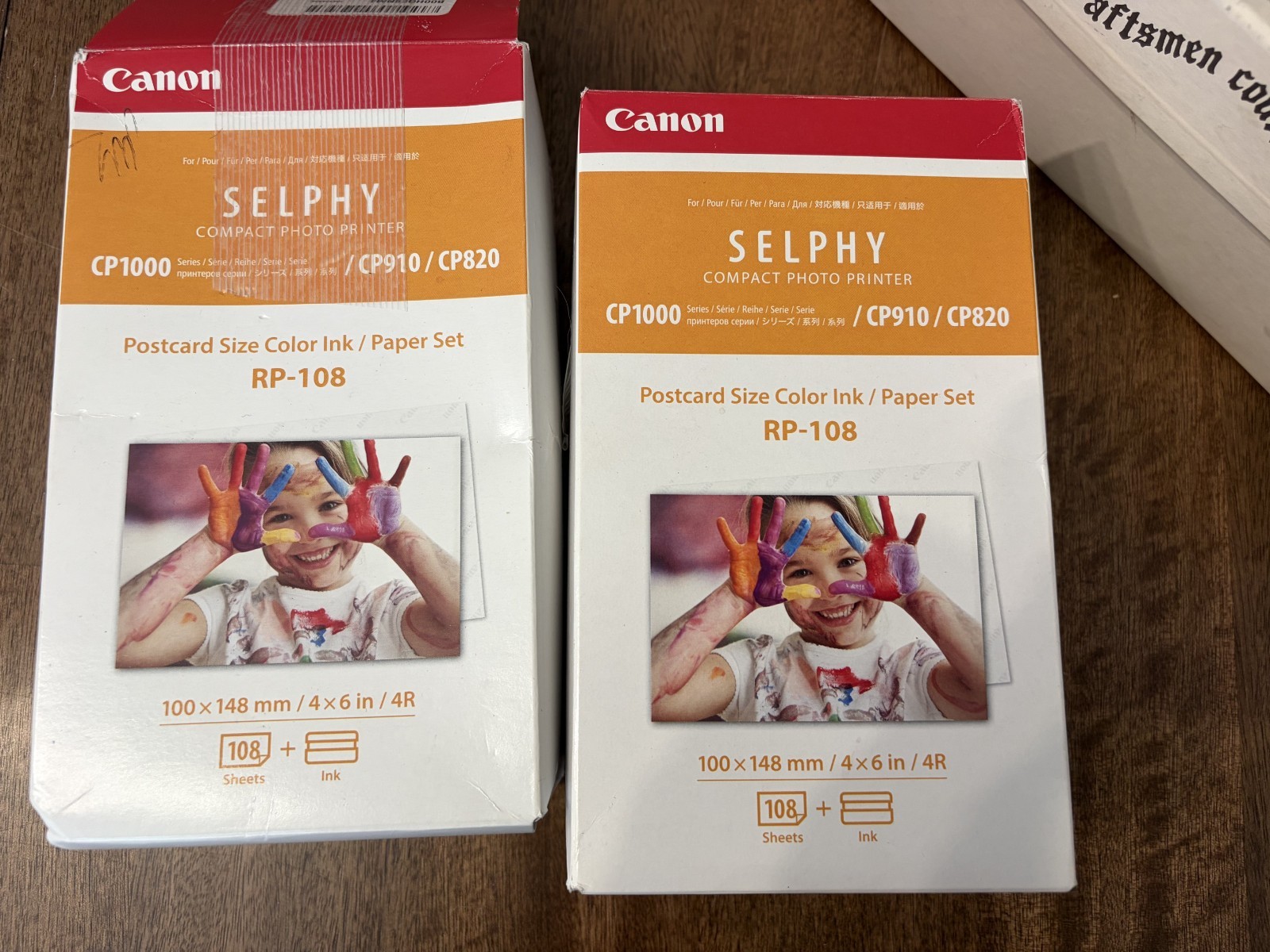2 Canon SELPHY RP-108 Color Ink Paper Sets 4x6 Photo CP1000 CP910 CP820 Open Box