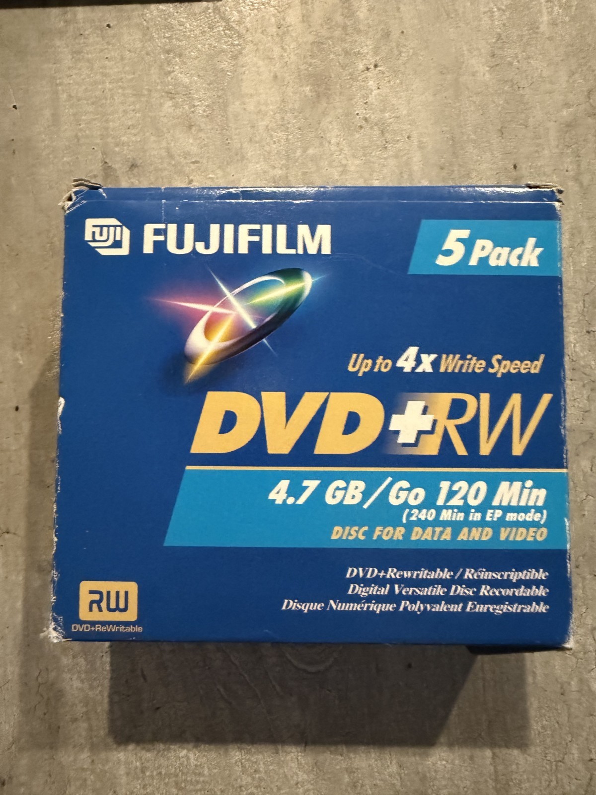 DVD RW Fujifilm Discs Disks DVDS 120 Min 4.7gb Jewel Cases Brand New Pack of 5
