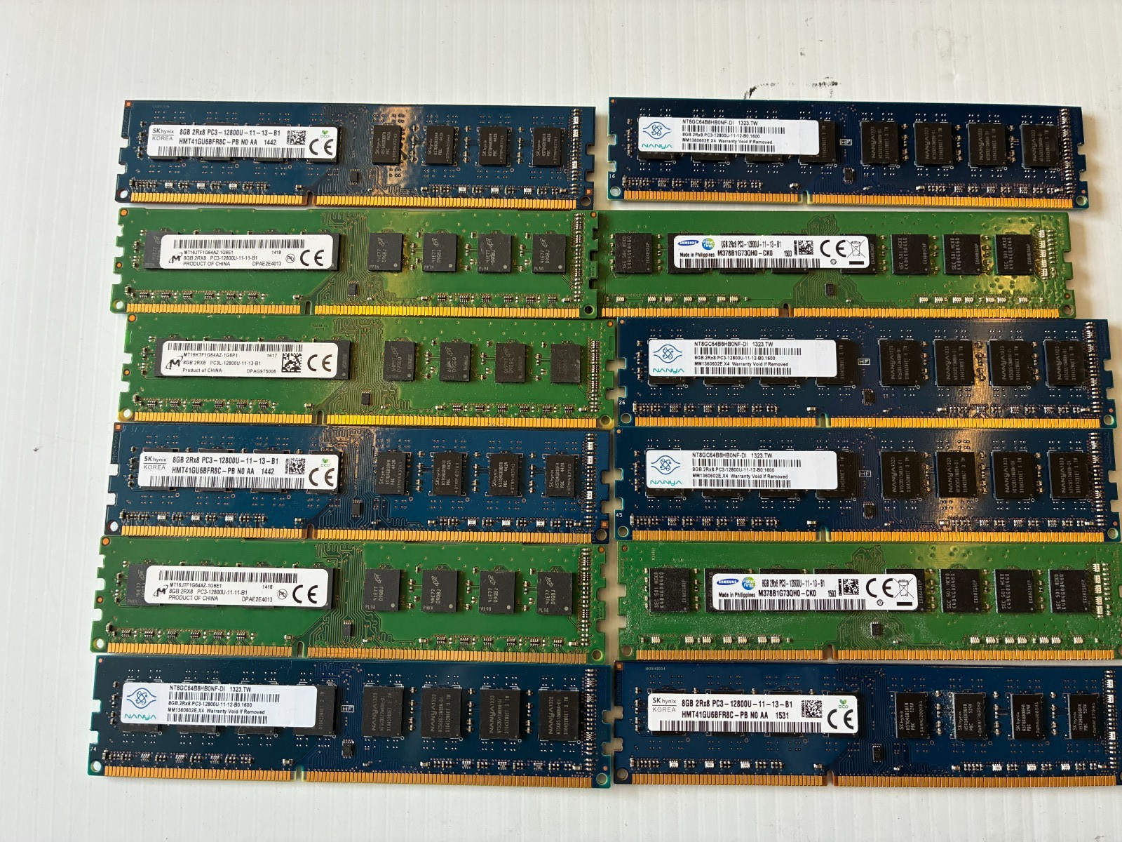 Lot of 13 Samsung 8GB 2Rx8 PC3L-12800U DDR3 PC Computer RAM Mixed Brand