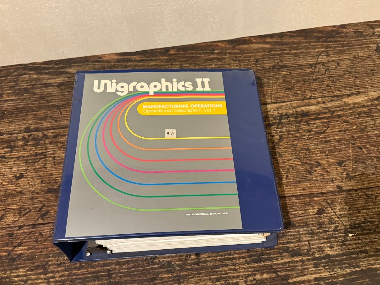Super Rare Unigraphics II 8.0 Manufacturing Operations Manual Volume 1 1970s/80s