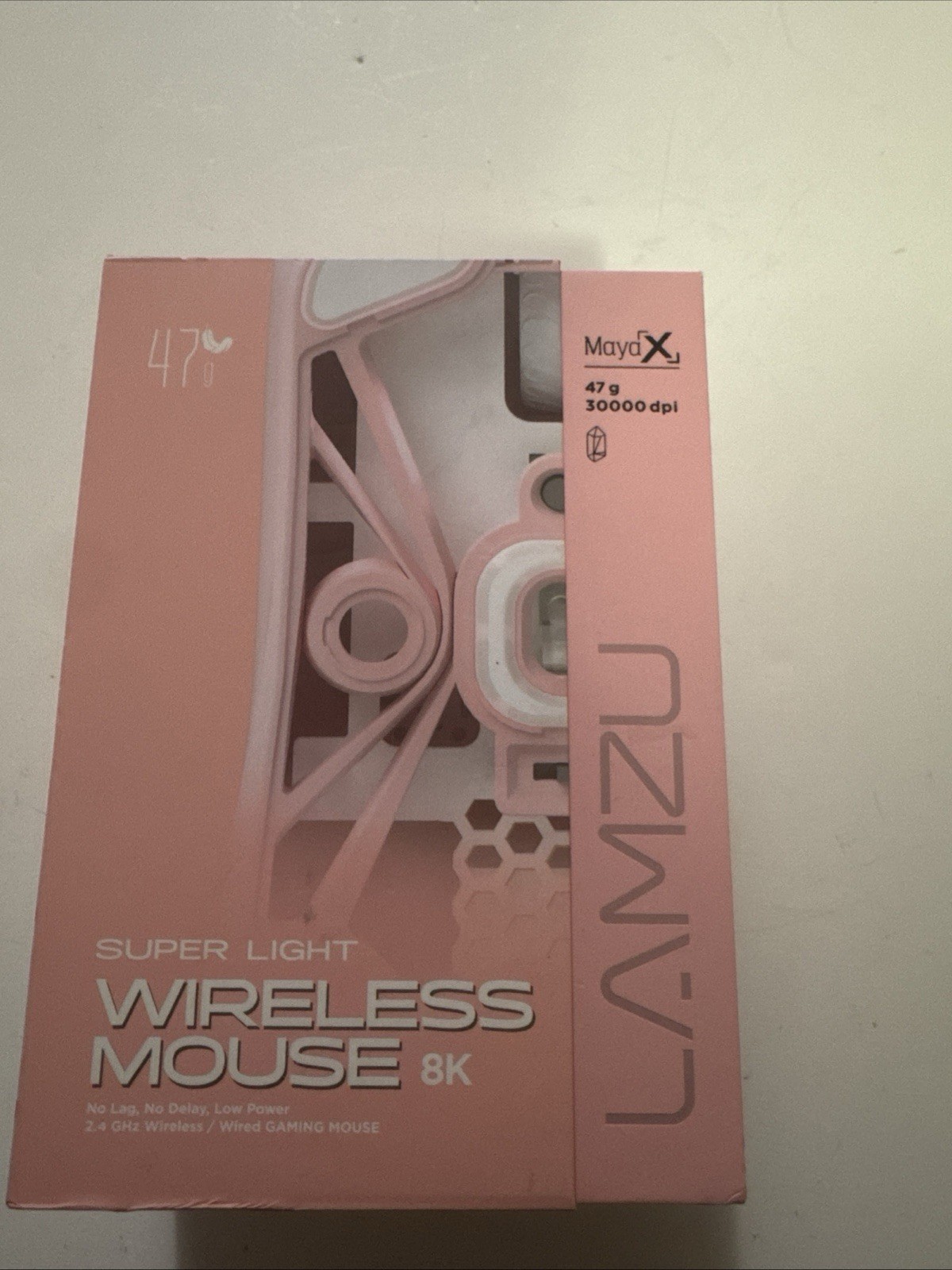 Lamzu Maya X Superlight Wireless/Wired Gaming Mouse 8K, Pink 47G