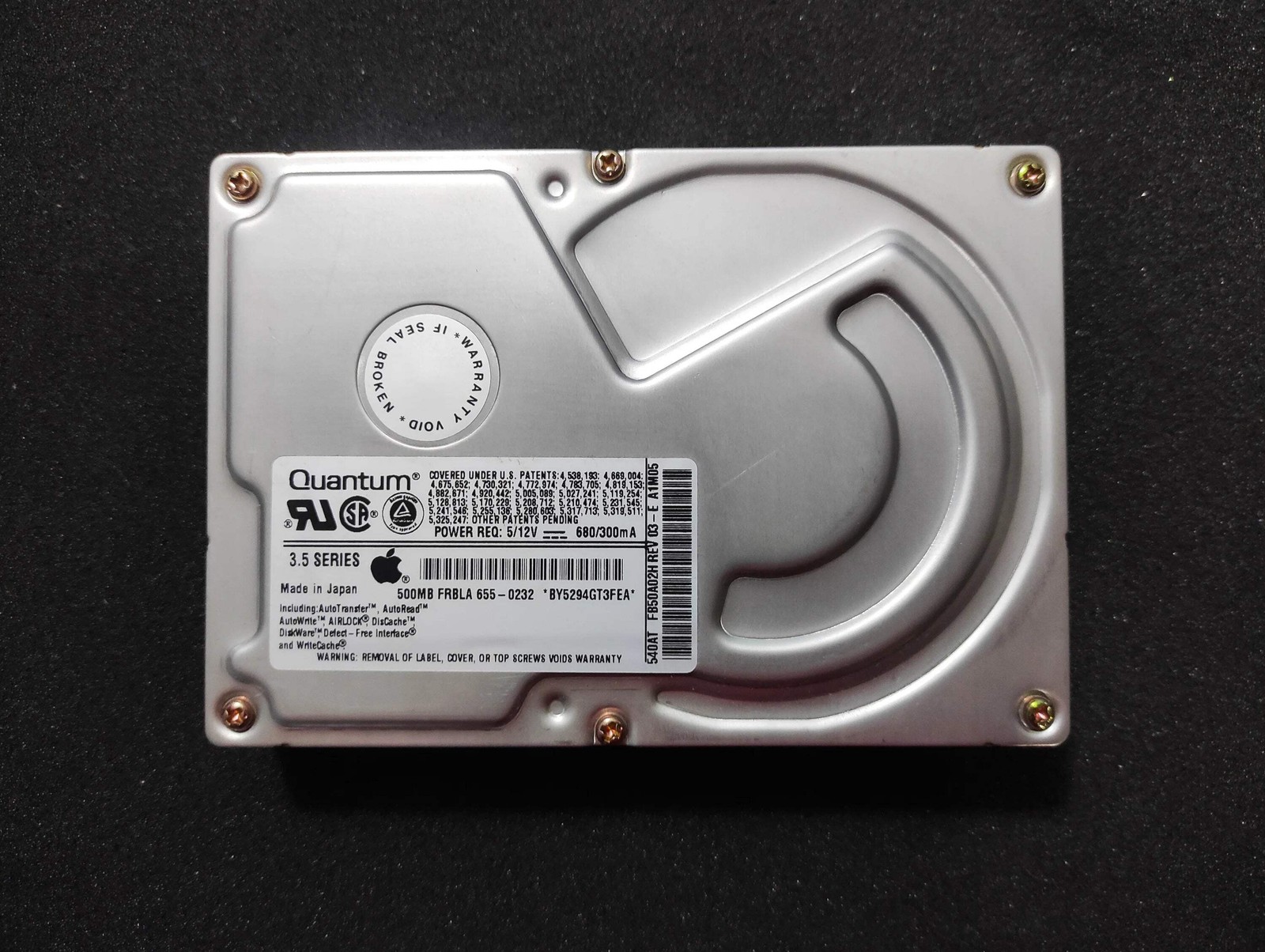 Quantum Fireball 540AT FB54A011 540MB IDE 3.5" Vintage Retro Hard Drive HDD 5400