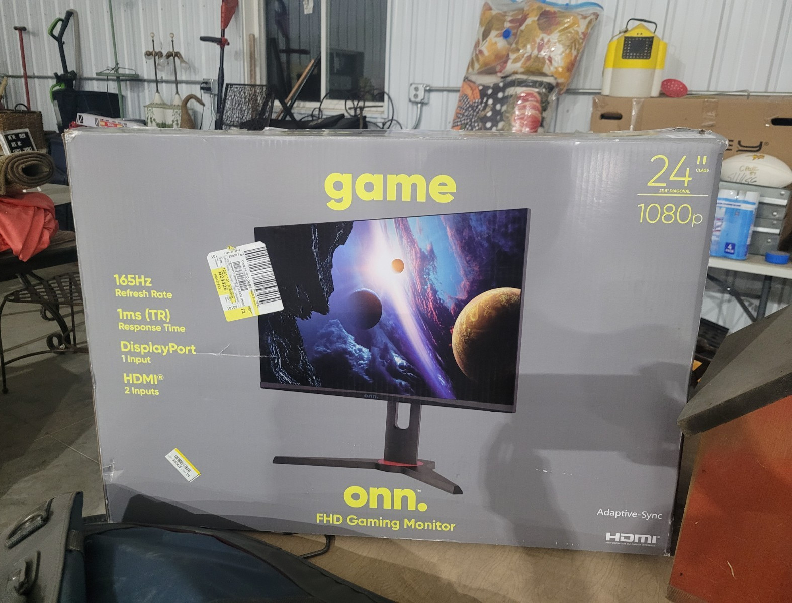 onn. game 24" FHD 165Hz 1ms Adaptive-Sync Bezel-less HDMI/DP H2412DEVY