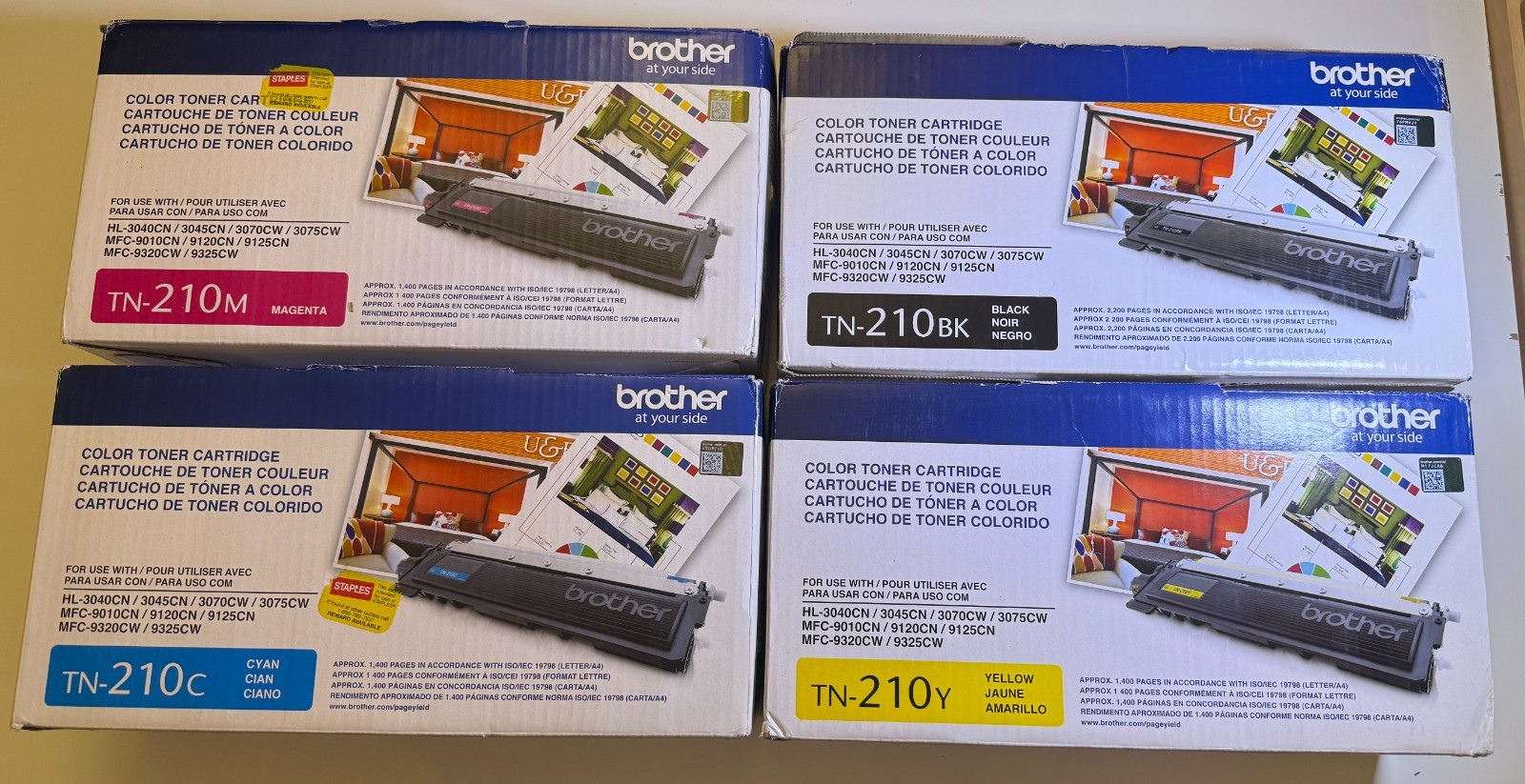 4x Genuine Brother TN-210