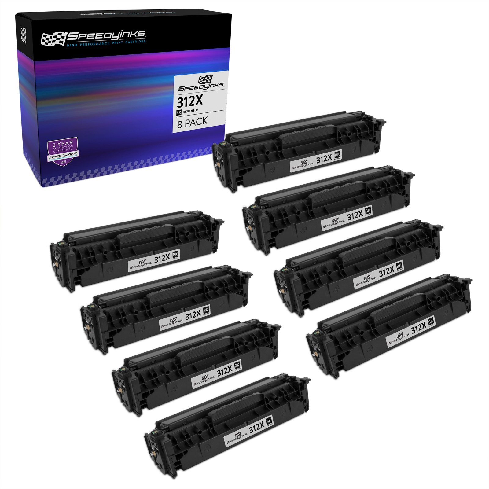 8PK Reman Replacement Laser Toner Cartridge for HP 312X CF380X HY Black