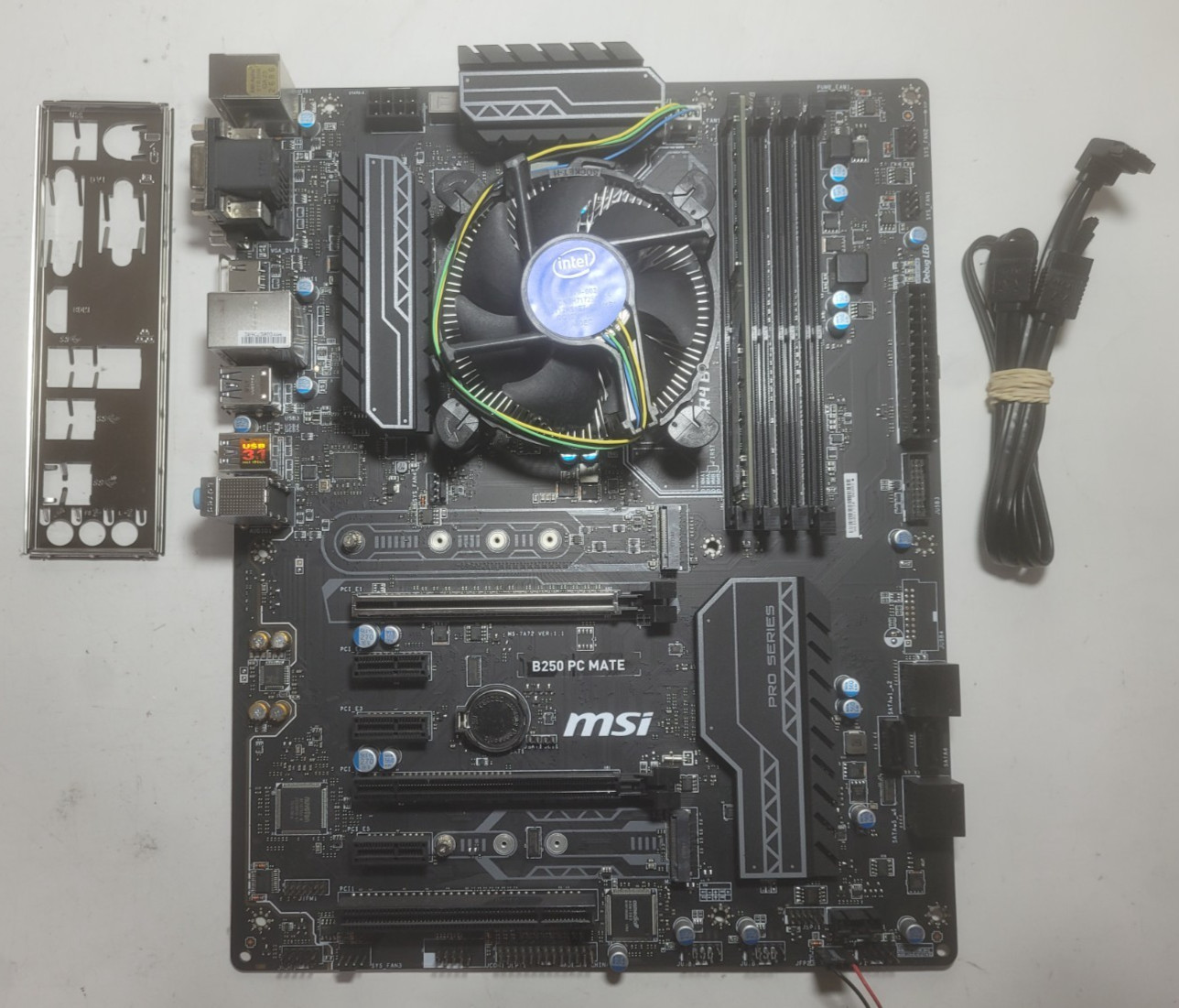 MSI B250 PC MATE MOTHERBOARD Core I5-6500 4GB RAM, IO Shield # 2293