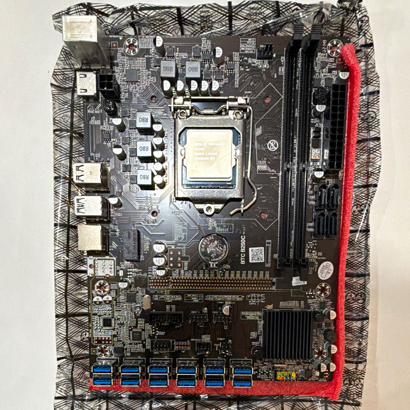 BTC B250C MicroATX LGA1151 Motherboard w/ Intel Pentium 3.30GHz DDR4
