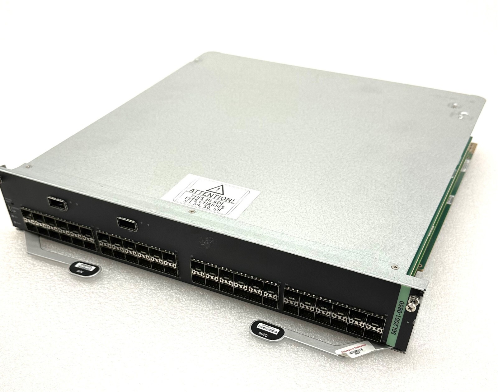 SGL2001-0850 Enterasys S140 48 Ports, 2 Ports 40GBASE- QSFP+ FOR CHASSIS S3, S4,