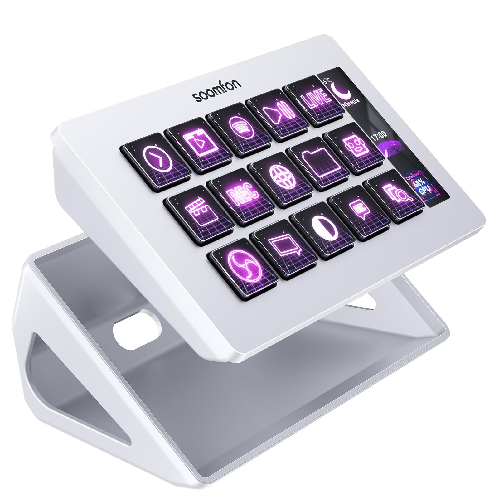 SOOMFON Stream Controller Stream Control Deck with 15 LCD Macro Keys