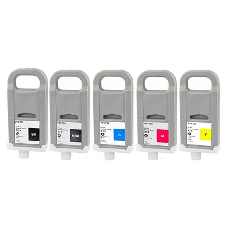 5PC PFI-703 Compatible Ink Cartridge with Dye Ink for Canon iPF 810/820/815/825