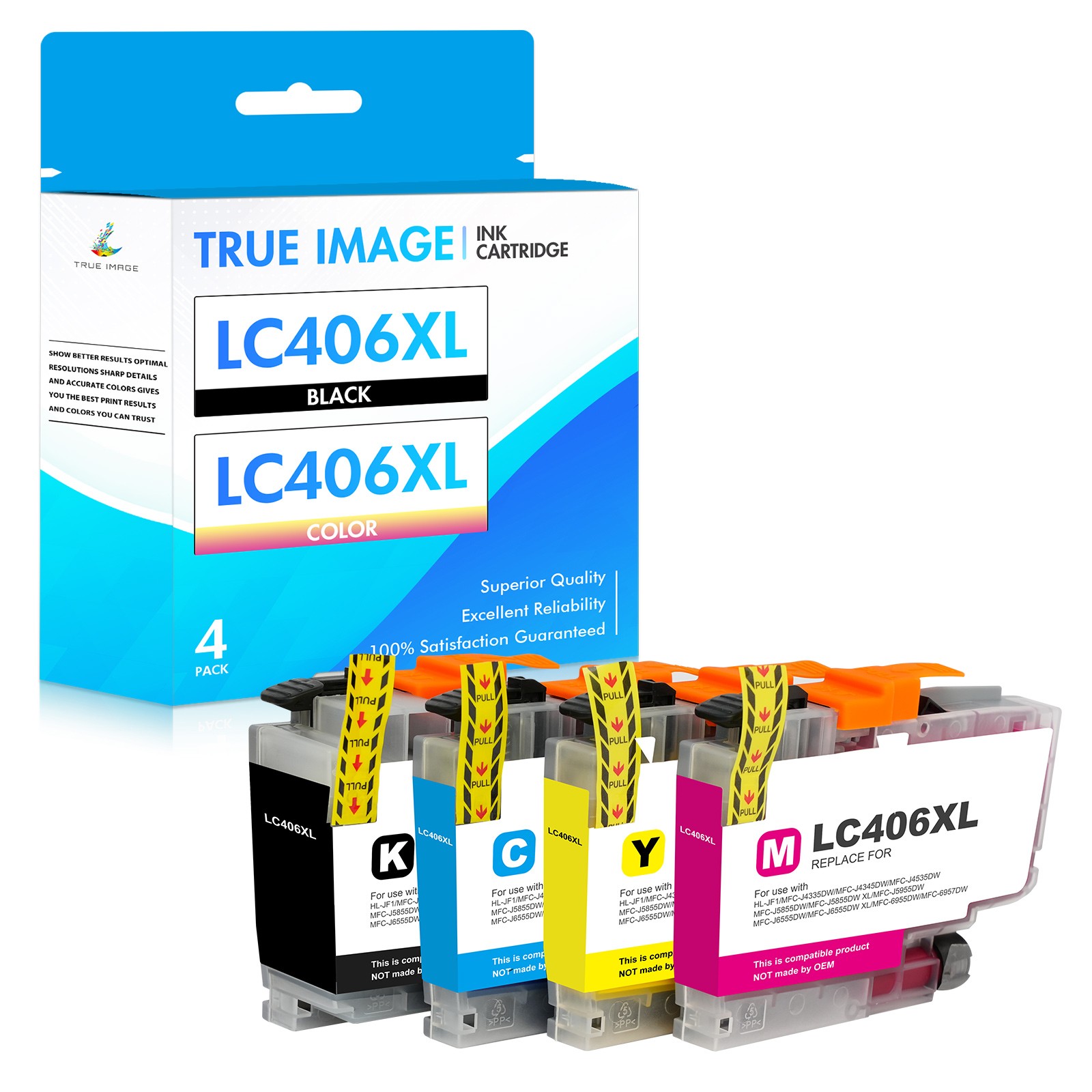 4P LC406 Ink Cartridges for Brother MFC-J4335DW MFC-J4535DW MFC-J4345DW 406 ink