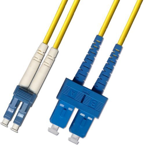 15M Singlemode Duplex Fiber Optic Cable 9/125 LC SC Yellow Patch Cable Network