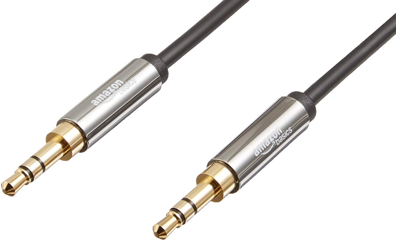 Amazon Basics 3.5mm Stereo Audio Auxiliary Cable Car Speaker 8ft Black (57639)