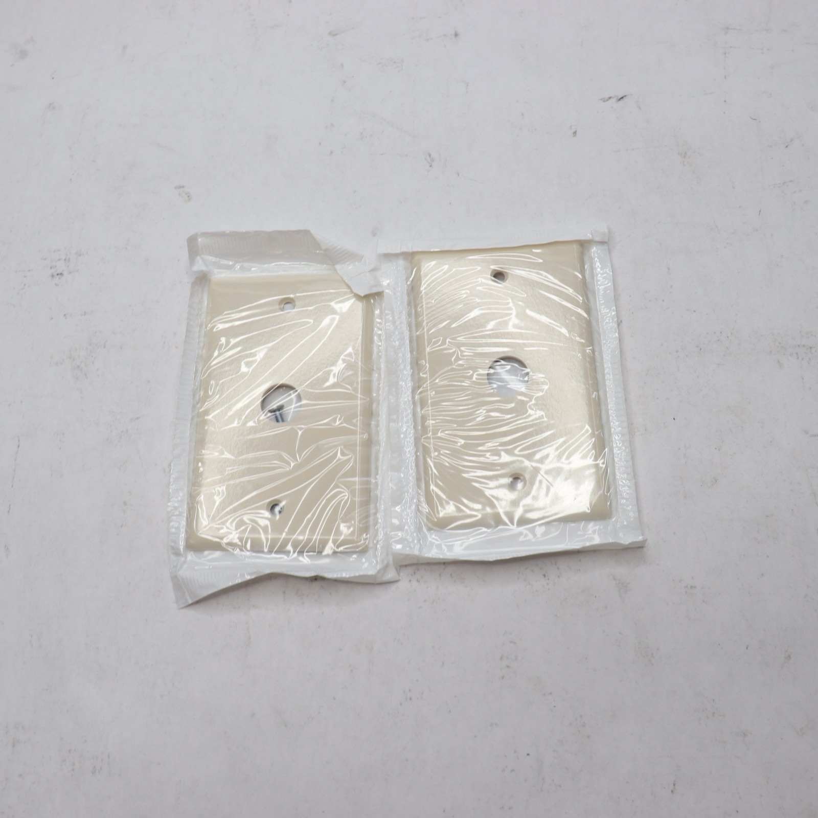 (2-Pk) Leviton Telephone/Cable Wallplate Thermoset Box Mount Light Almond 1-Gang