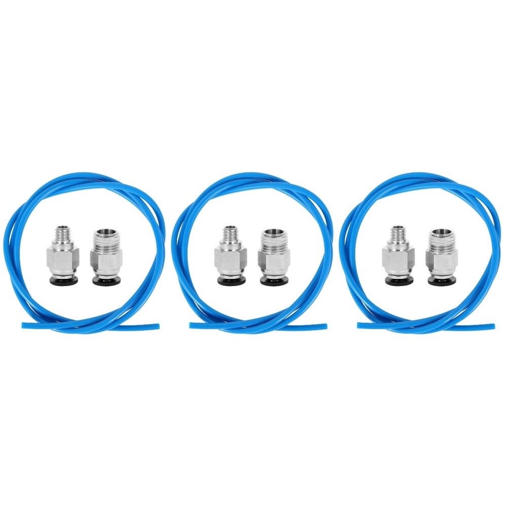 3 Pieces Insert Pipe Joint Set Ptfe Tube Connector Bowden Extruder 3D Printer