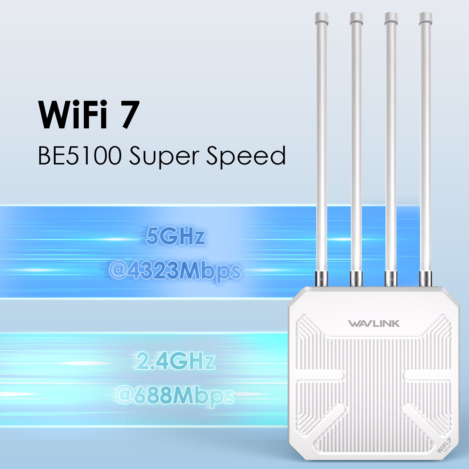 WAVLINK WiFi 7 Router 5100Mbps 3600Mbps Outdoor Extender Wireless Mesh System