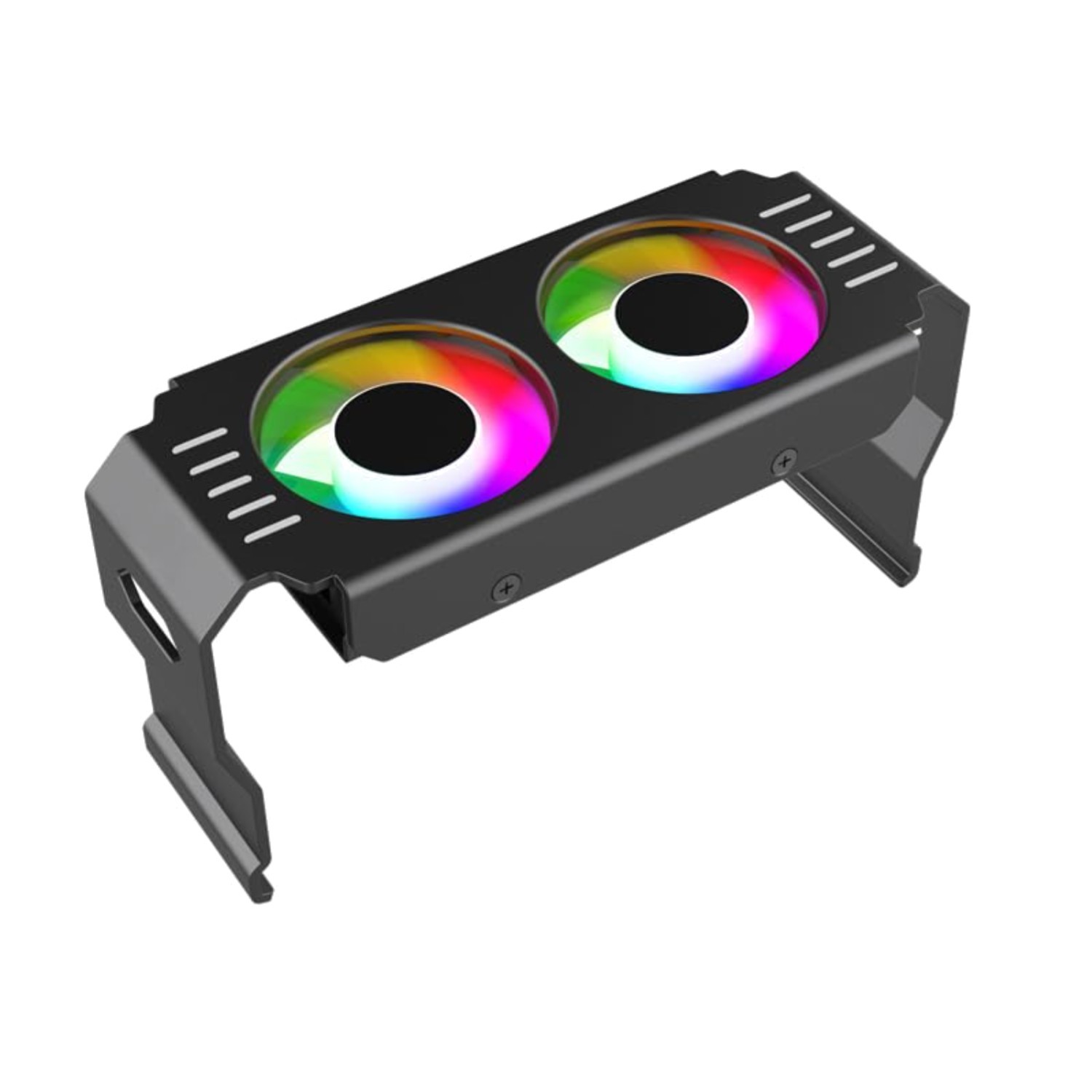 ARGB DDR Memory Cooler Fan Radiator PWM Temp Control Dual 2 Fan Black
