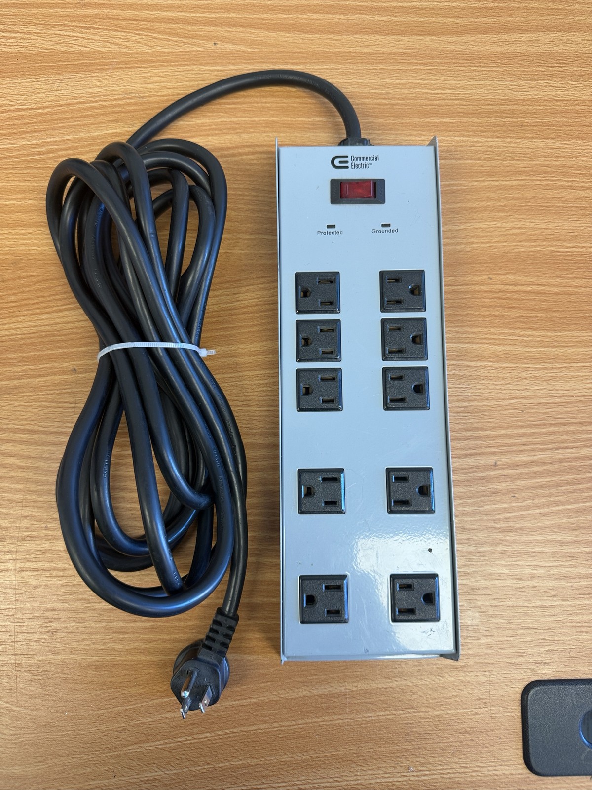Commercial Electric 8-Outlet Heavy Duty Metal Surge Protector Power Strip