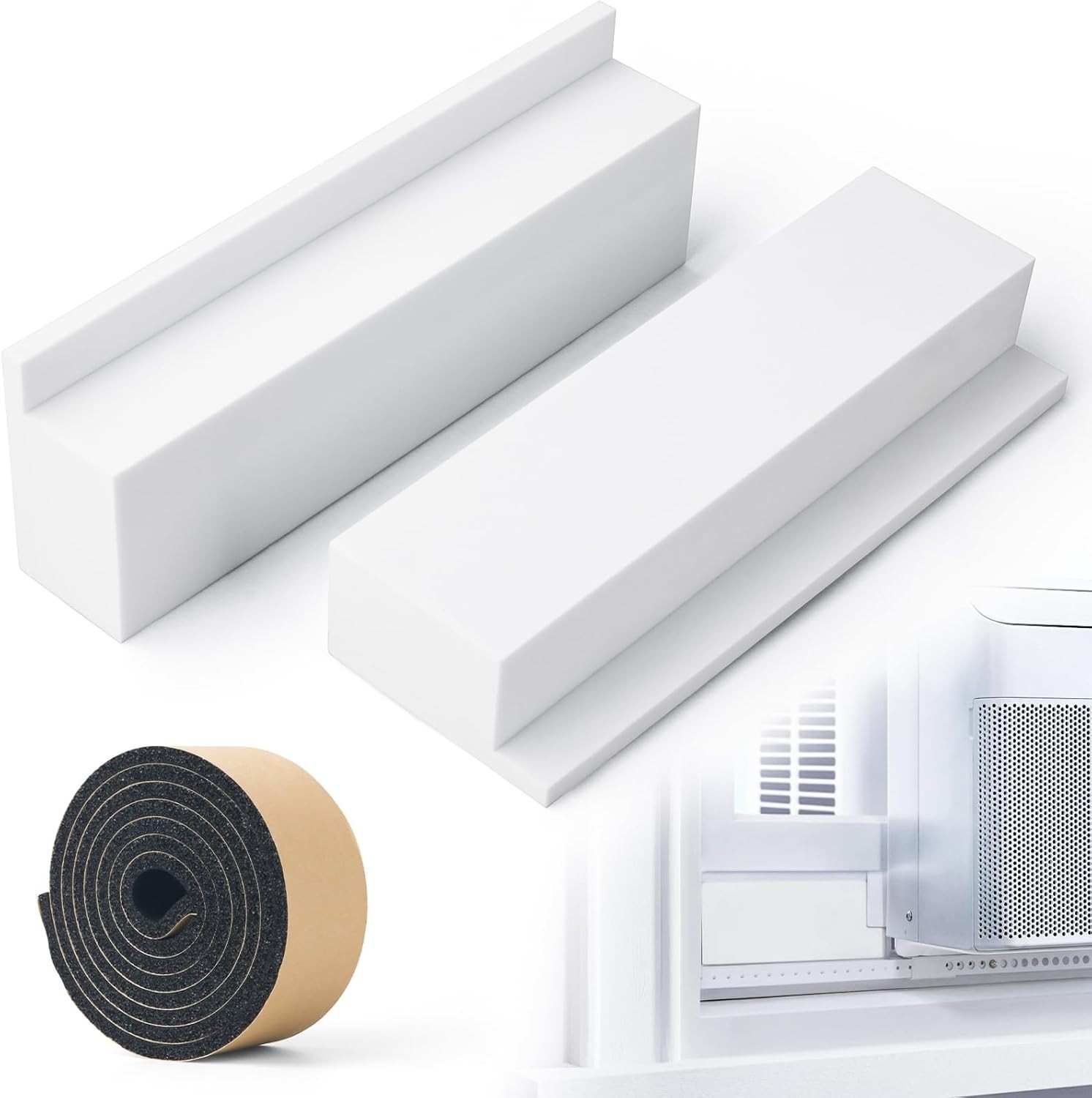 Foam Block for U-Shape Window Air Conditioner Units, 2 Pack Insulation AC Side F