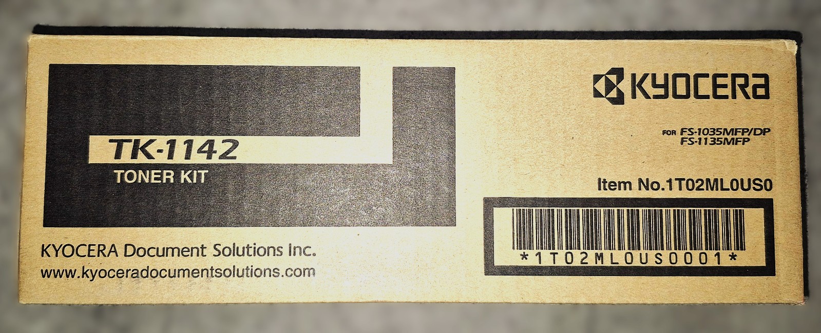 Genuine Kyocera Mita TK1142 Black Toner Cartridge FS-1035MFP/DP FS-1135MFP