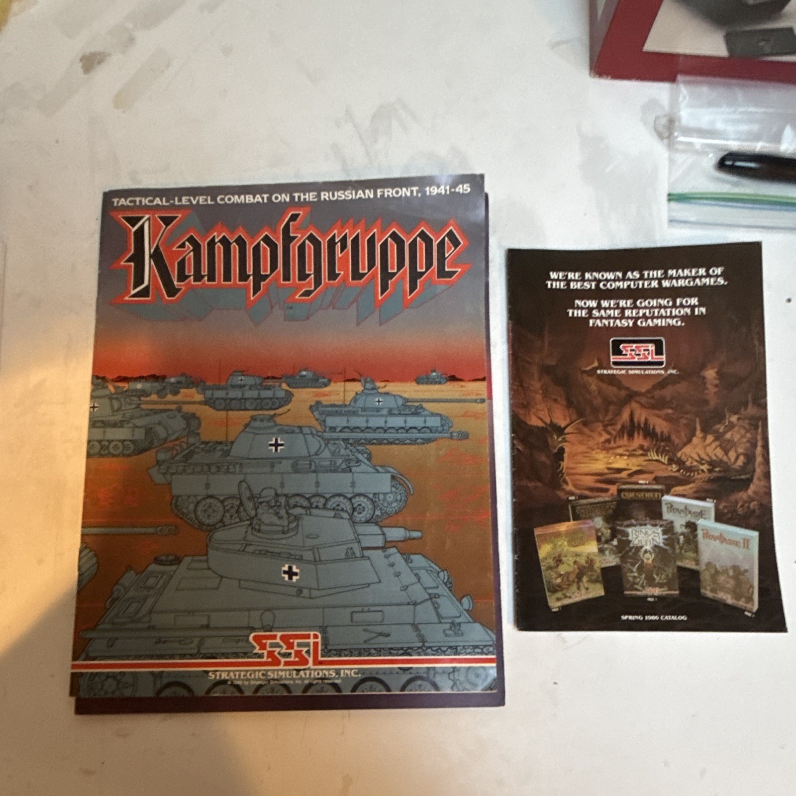 Strategic Simulations Inc. SSI Kampfgruppe Manual and Catalog No Game