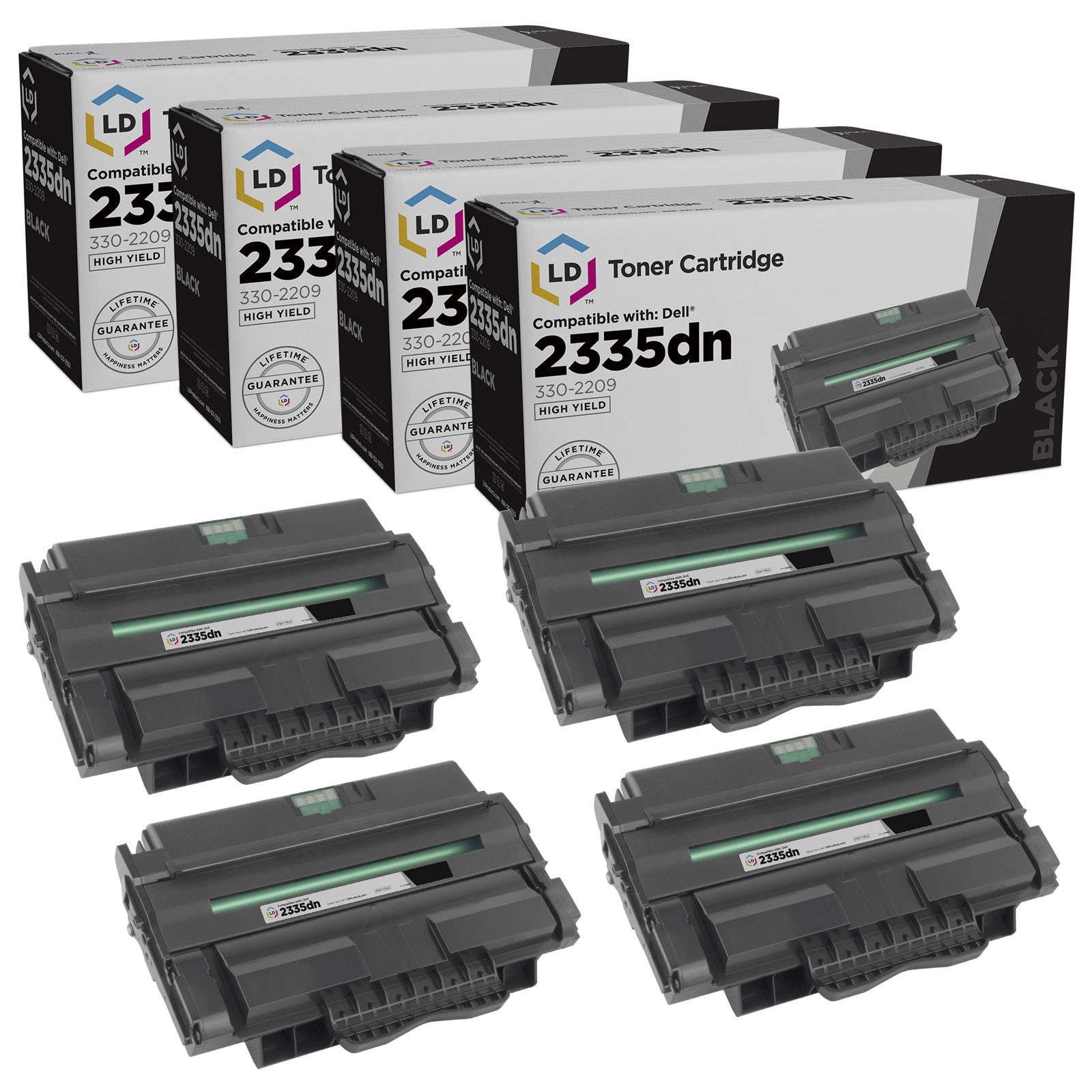 LD Compatible Dell NX994 Set of 4 HY NX994 Black Dell 2335dn 2355dn