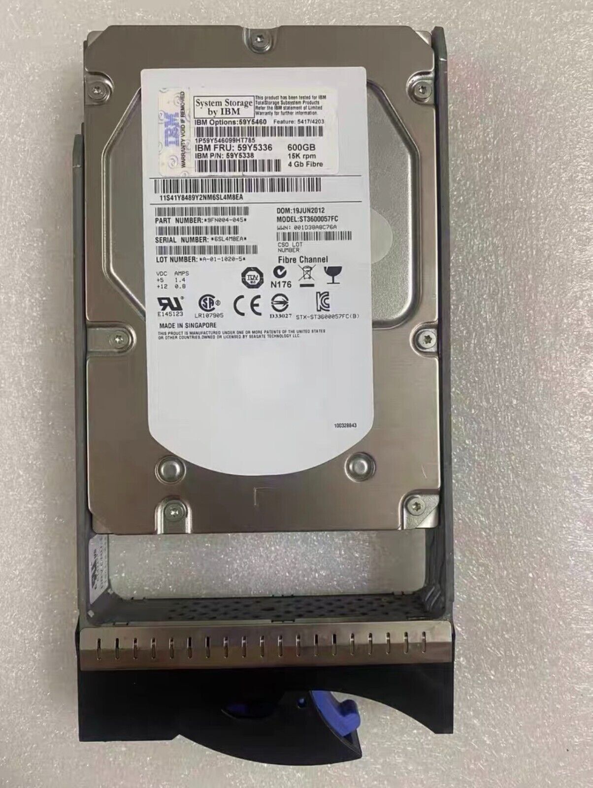 for IBM 59Y5338 59Y5460 59Y5322 59Y5336 600GB 15K 4G 3.5" FC-AL HARD DRIVE