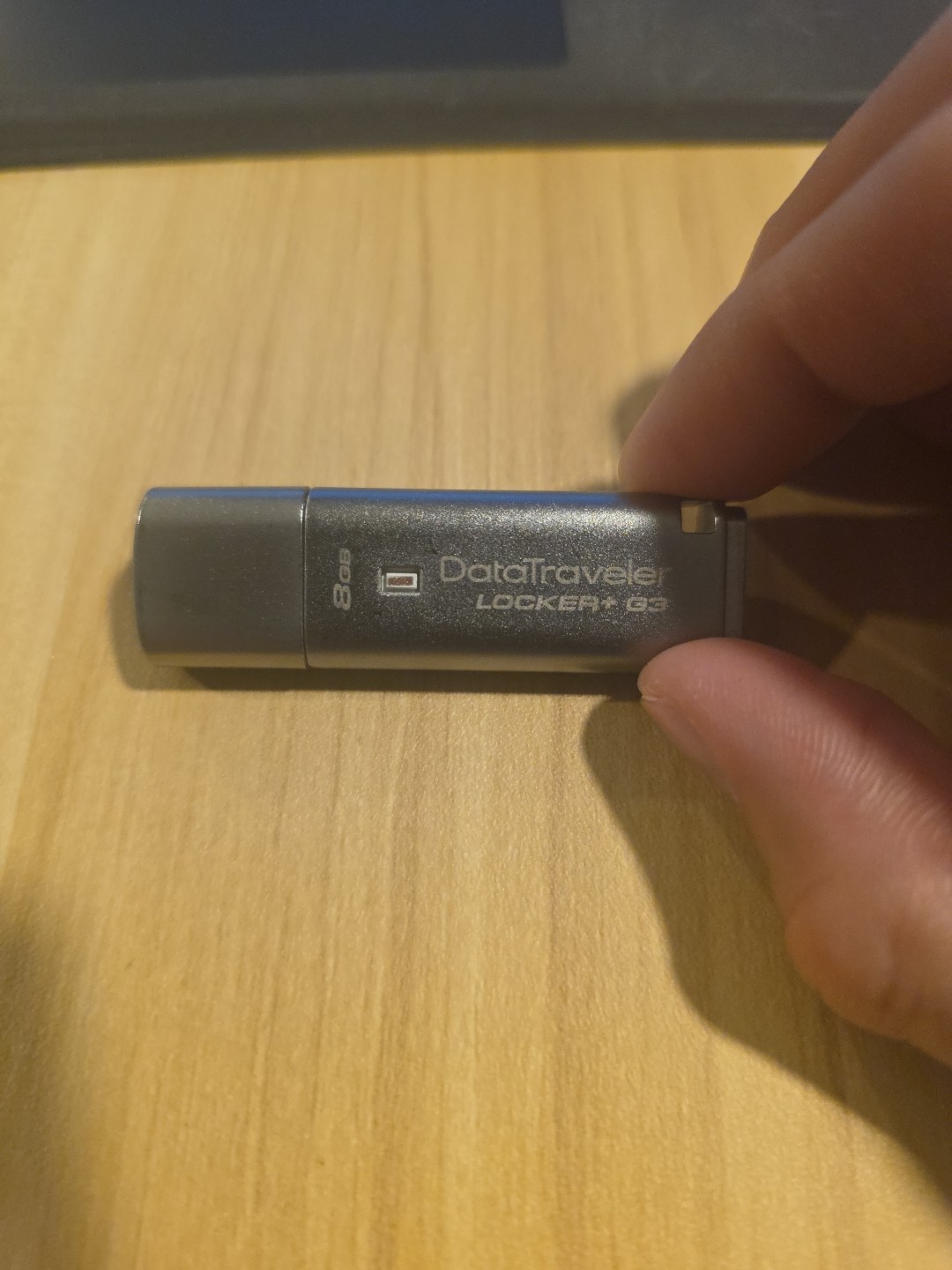 Kingston 8GB Data Traveler Locker+ G3 USB Flash Drive Steel Frame w/ Cap USED