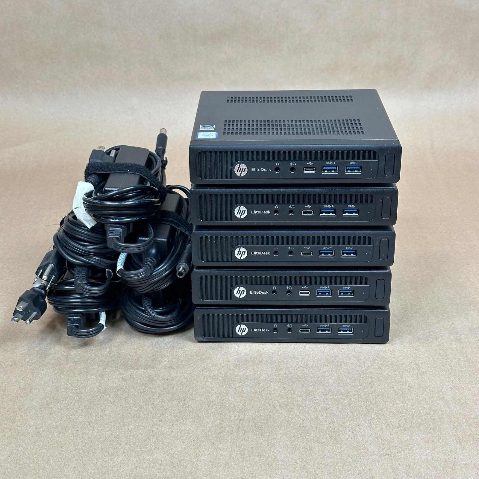 Lot of 5 HP EliteDesk 800 G2 Mini i5-6500 No RAM No SSD w/ Power Adapters
