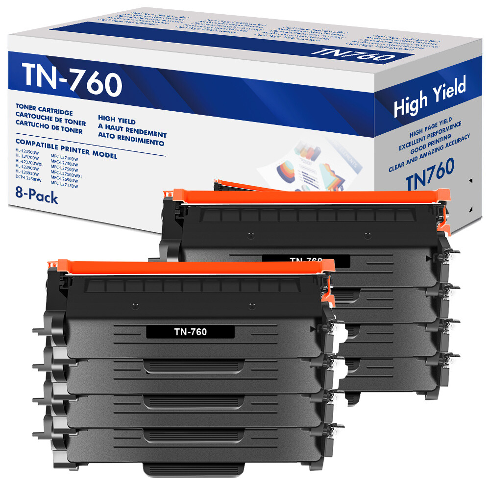 8x Compatible with Brother TN760 Toner MFC-L2710dw HL-L2370DW MFC-L2750DW TN-730
