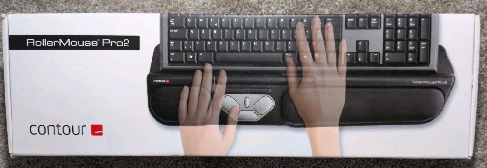 Contour Design Rollermouse Pro2 RM-PRO2-BLK Wired Mouse Ergonomic Wrist Rest