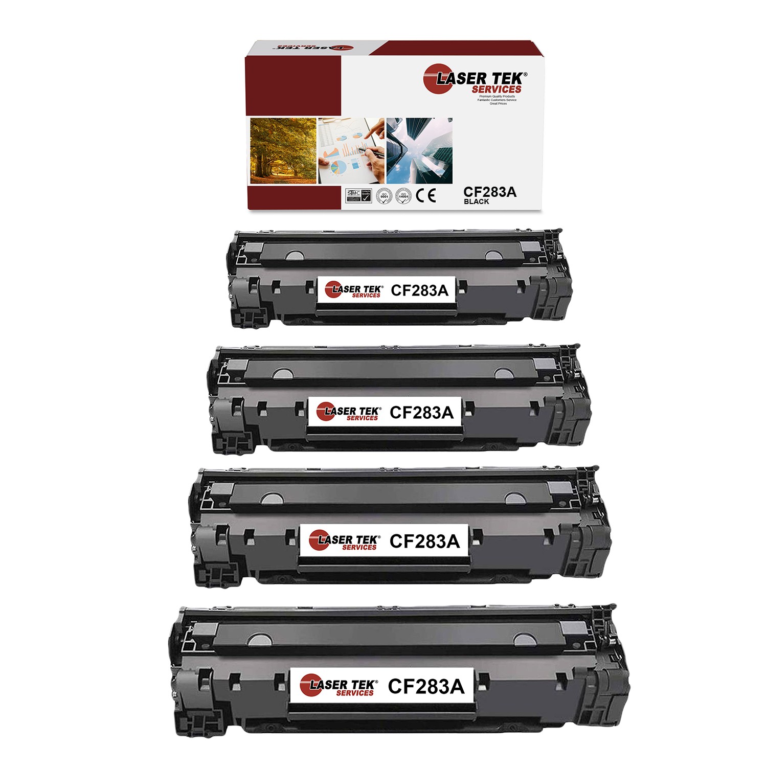 4Pk LTS 83A CF283A Black Compatible for HP LaserJet MFP M125a M125nw M126a Toner