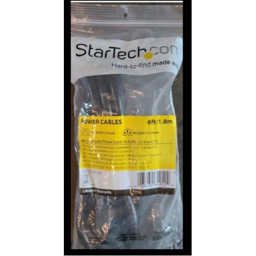 Startech PXT100146 6FT POWER EXTENSION CORD C14 TO C13 COMPUTER MONITOR POWER CA
