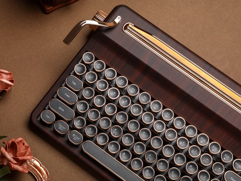 YUNZII Keyverse QL75 Triple-Mode Retro Typewriter-Style Mechanical Keyboard