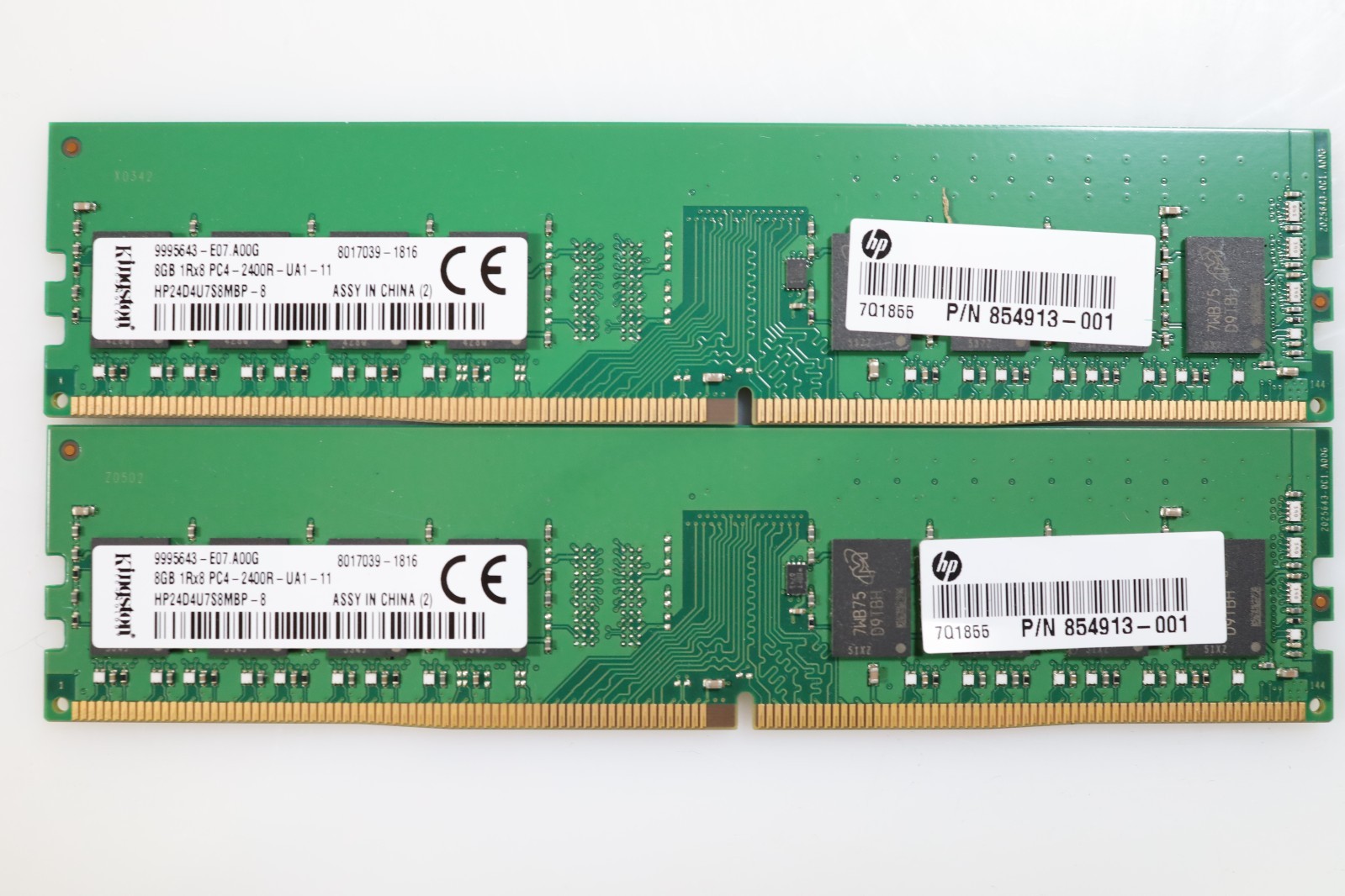 2x 8GB (16GB) Kingston HP25D4U9S8ME-8 9995702-E04.A00G PC4-2400R Desktop Memory
