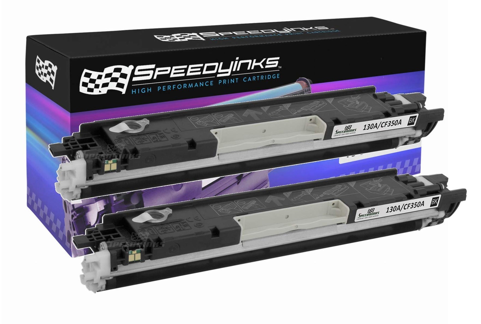 2PK Reman Toner Cartridge for HP 130A Black, 1,300* Page Yield (CF350A)