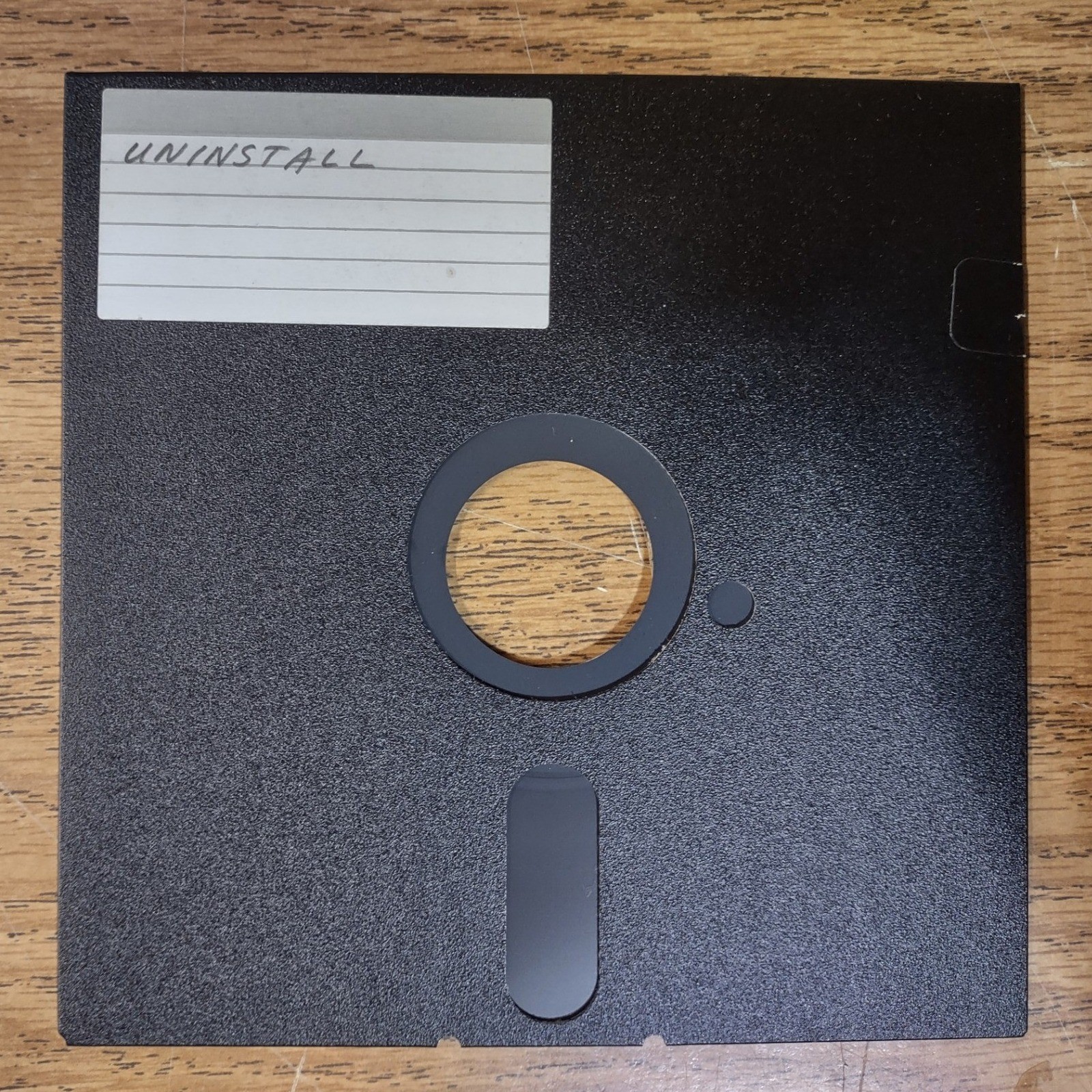 Mystery Vintage 5.25 Floppy Disk Black Magnetic Media Retro Computer Uninstall