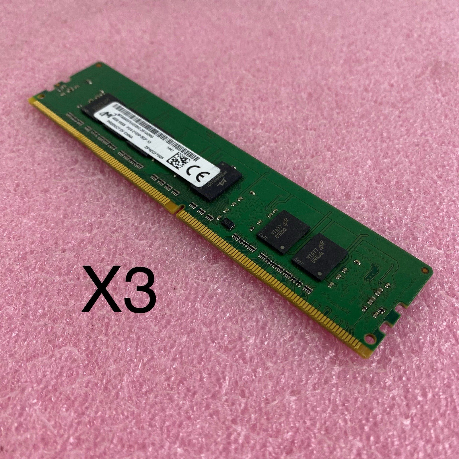 Micron MTA9ASF51272PZ-2G1A2HG 4GB 1RX8 PC4-2133P-RDP-10 Laptop Memory Ram Lot X3