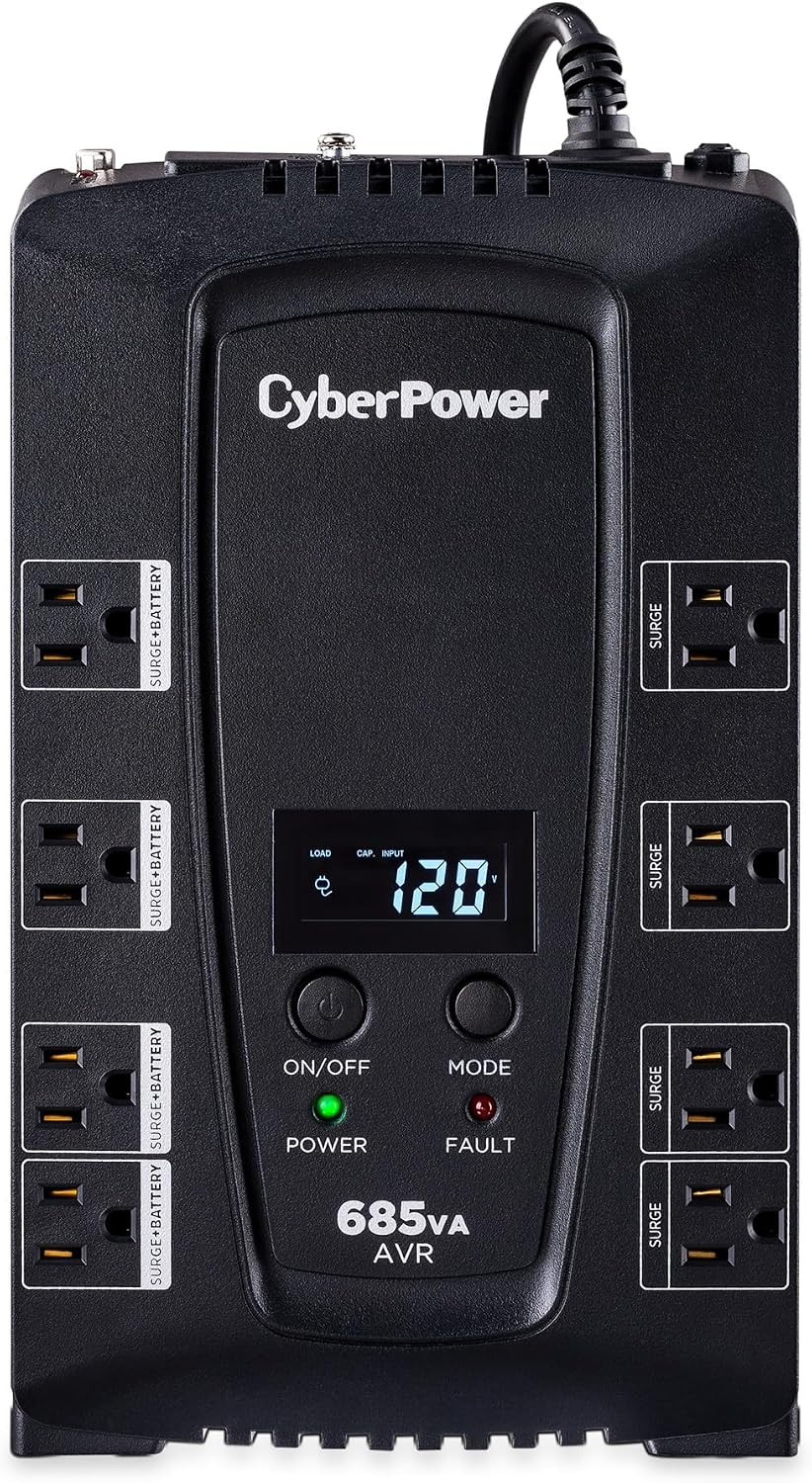 Cyberpower CP685AVRLCD Intelligent LCD UPS Battery Backup