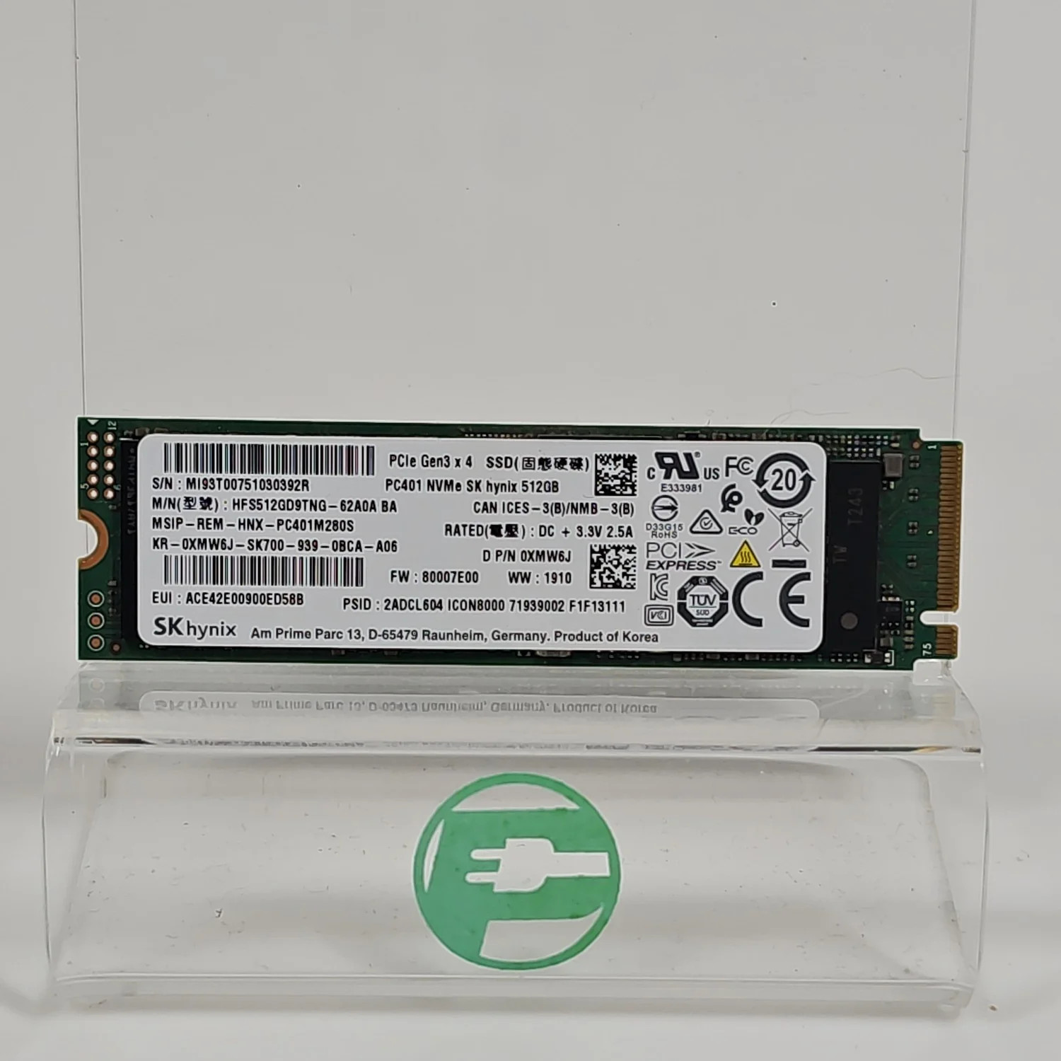 SK Hynix 2280mm HFS512GD9TNG-62A0A 512GB M.2 NVMe Gen 3.0 x 4 SSD